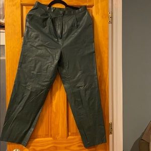 Olive green leather pants slightly used